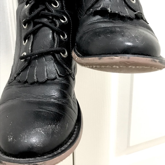 A Jama Product Black Leather Roper Boots [size 6] - Picture 3 of 5